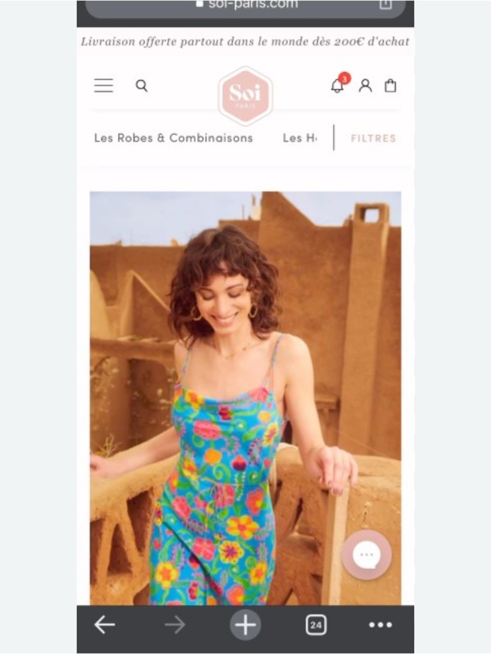 Never Worn Soi Paris 100% Silk Dress